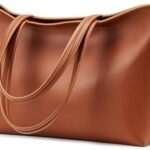 KALIDI Tote Bag Zipper Shoulder Bag Faux Leather Purses for Women.