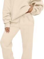 The **AUTOMET Women's 2 Piece Sweatsuit Set** is the perfect blend of comfort and style, designed for women who want to feel both relaxed and put-together. This chic set features a **long sleeve half-zip sweatshirt** that offers a cozy yet breathable fit, making it ideal for all seasons. The half-zip neckline provides versatility, allowing you to adjust your style from a laid-back look to a more sporty vibe. Paired with **high-waisted jogger sweatpants**, this outfit gives a flattering, relaxed silhouette with an adjustable drawstring waistband for a customized fit. The joggers are equipped with convenient side pockets, perfect for storing small essentials on the go. Made from a soft and stretchy fabric, this set provides superior comfort, whether you're lounging at home, running errands, or hitting the gym. Available in a variety of colors, this matching set is easy to style and can be dressed up or down for any occasion. It's the ultimate go-to for effortless everyday wear!