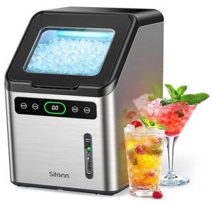 a machine with ice cubes and a drink.icemaker